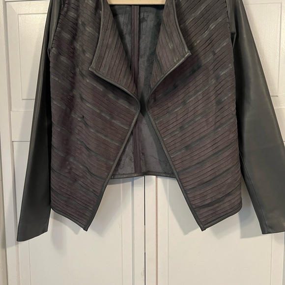 Bagatelle Gray Faux Leather Suede Jacket Moto Small - Picture 2 of 5